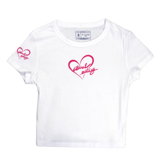 White and Pink Eternal Ecstasy Baby Tee